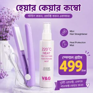 Lavender Purple Straightener + Heat Protection Spray